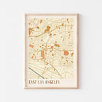 east los angeles, california map poster - image 1
