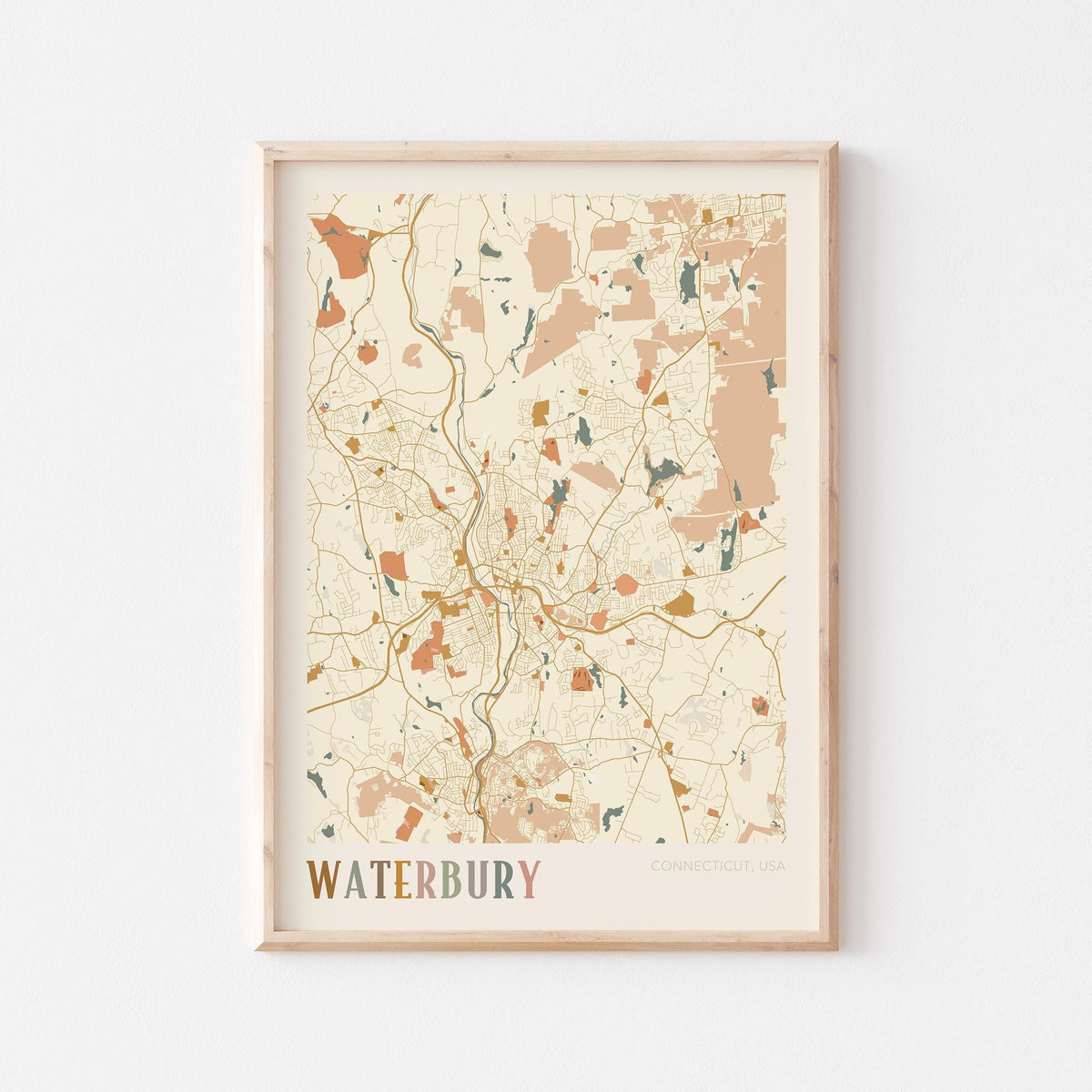 waterbury, connecticut map poster - image 1