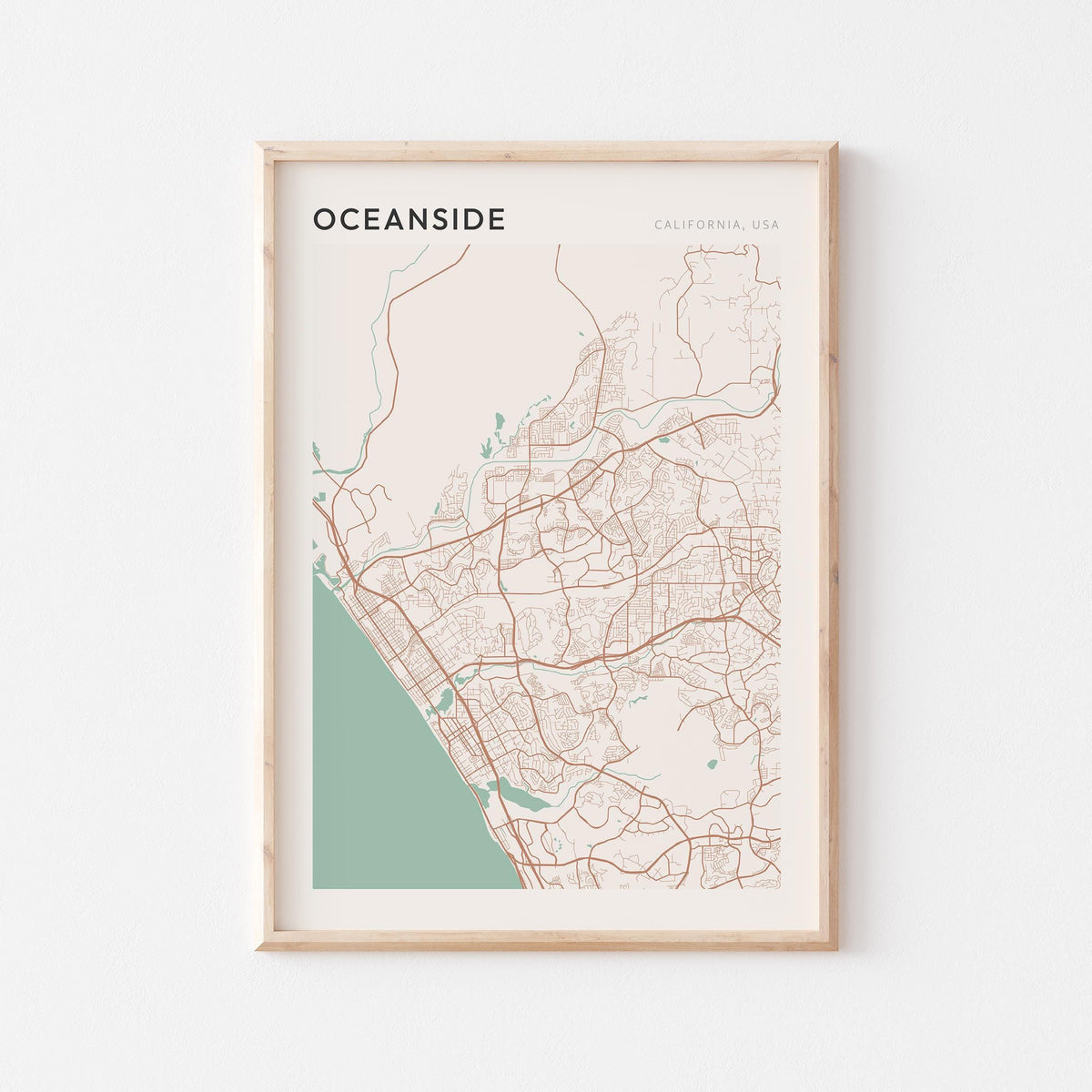 oceanside, california map poster - image 1