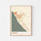 cambria, california map poster - image 1
