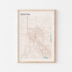 denton, texas map poster - image 1