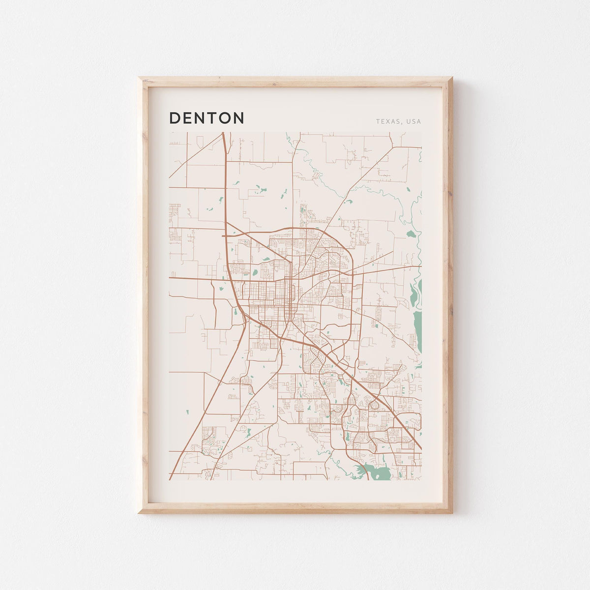 denton, texas map poster - image 1