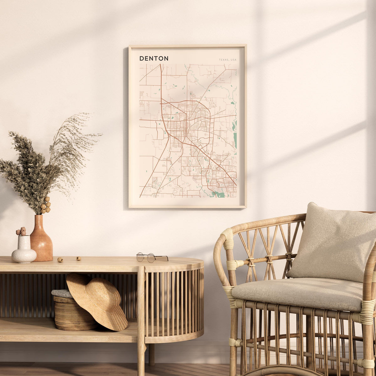 denton, texas map poster - image 3