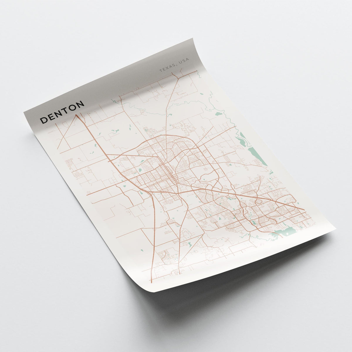 denton, texas map poster - image 4