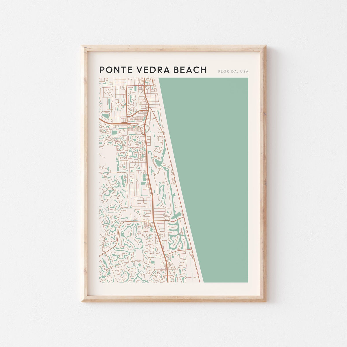 ponte vedra beach, florida map poster - image 1