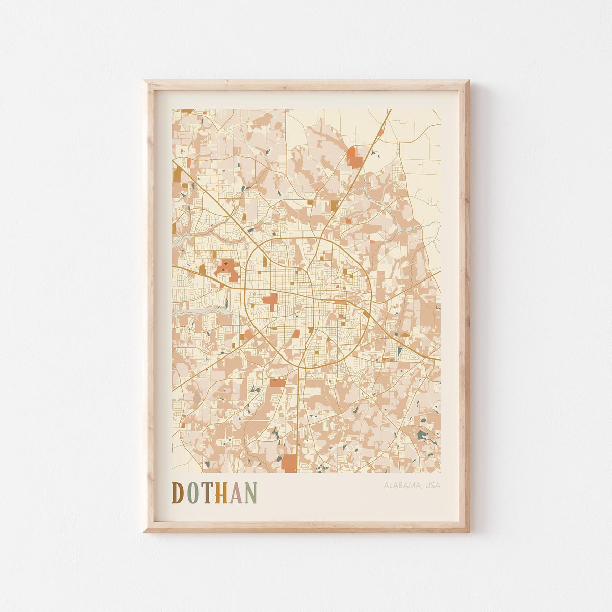 dothan, alabama map poster - image 1