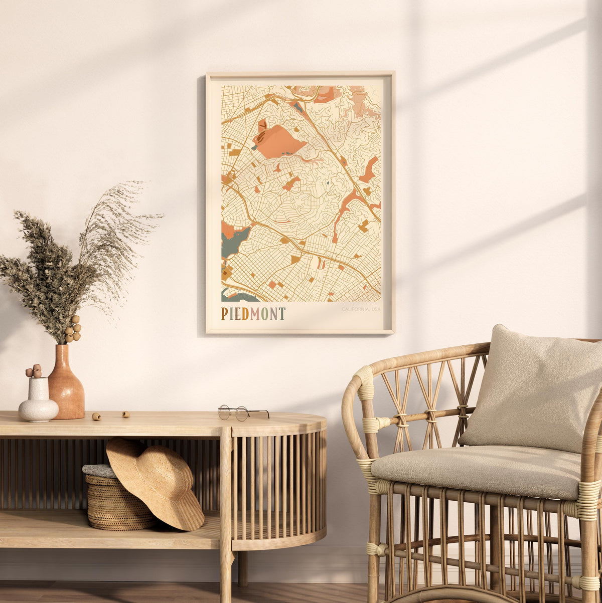 piedmont, california map poster - image 3