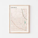 los feliz, california map poster - image 1