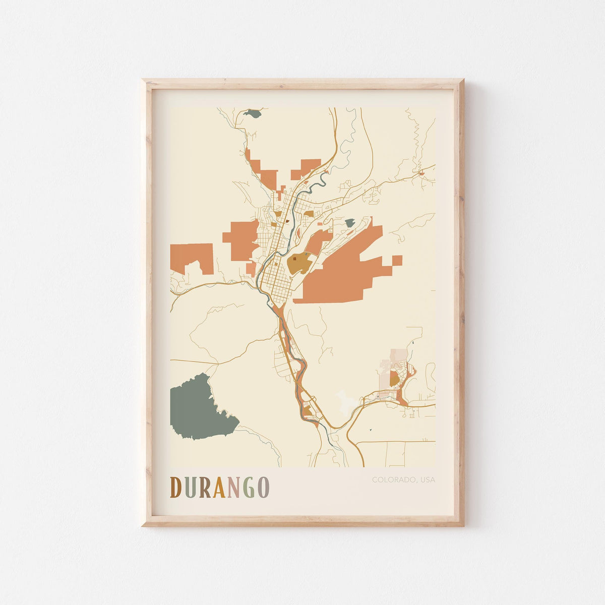 durango, colorado map poster - image 1