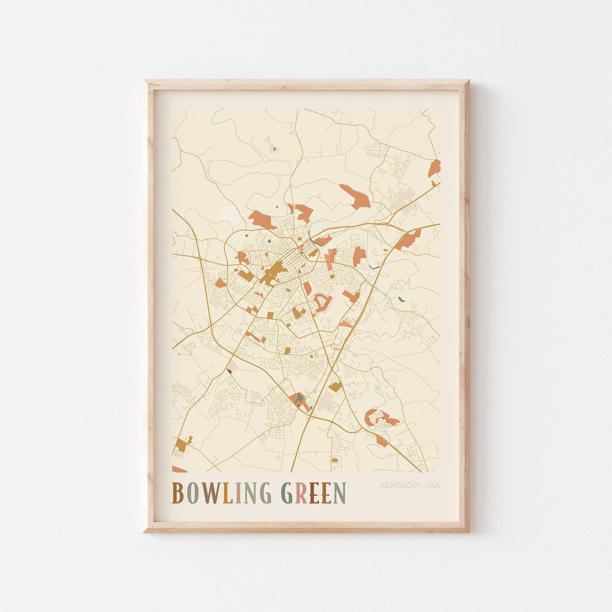 bowling green, kentucky map poster - image 1
