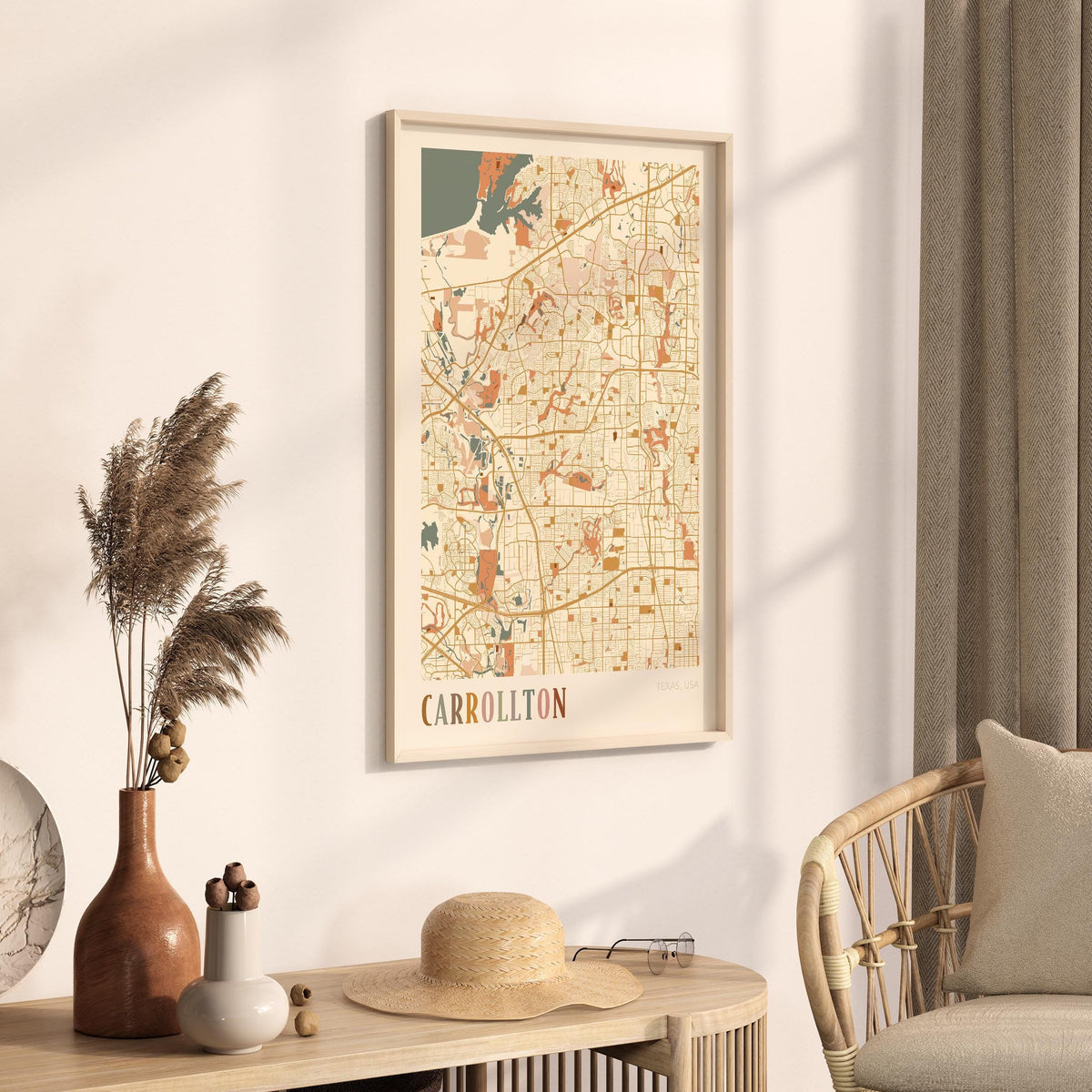 carrollton, texas map poster - image 2