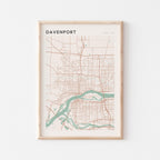 davenport, iowa map poster - image 1
