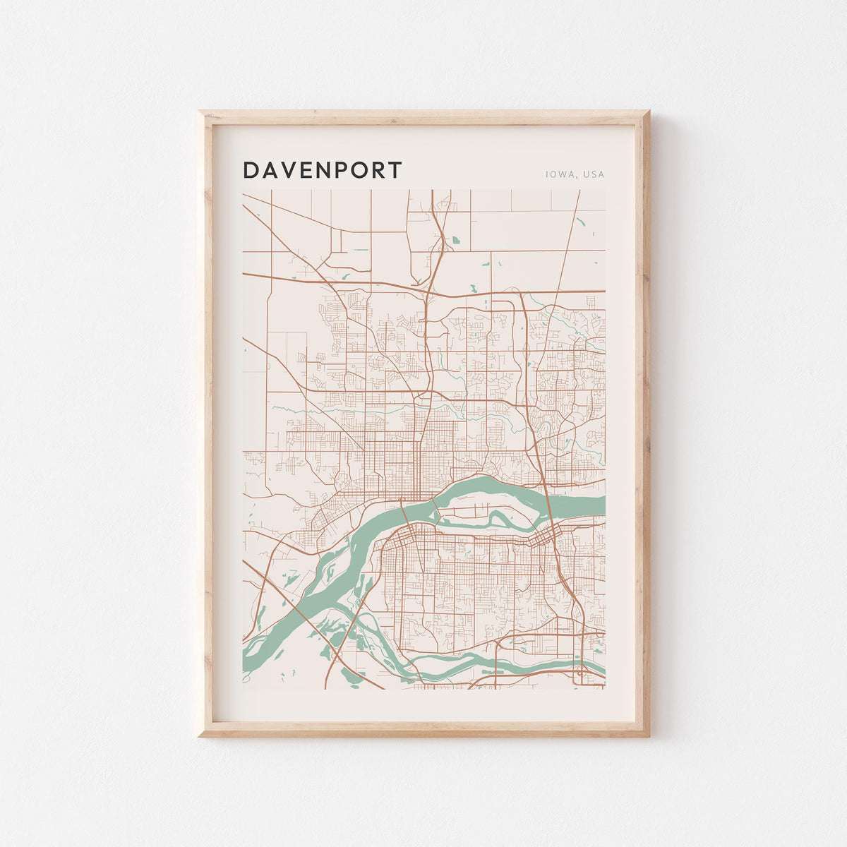 davenport, iowa map poster - image 1