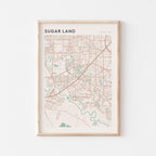 sugar land, texas map poster - image 1