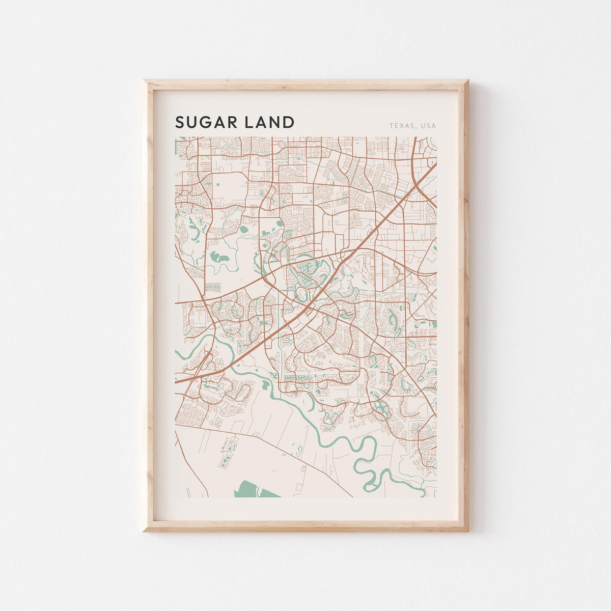 sugar land, texas map poster - image 1