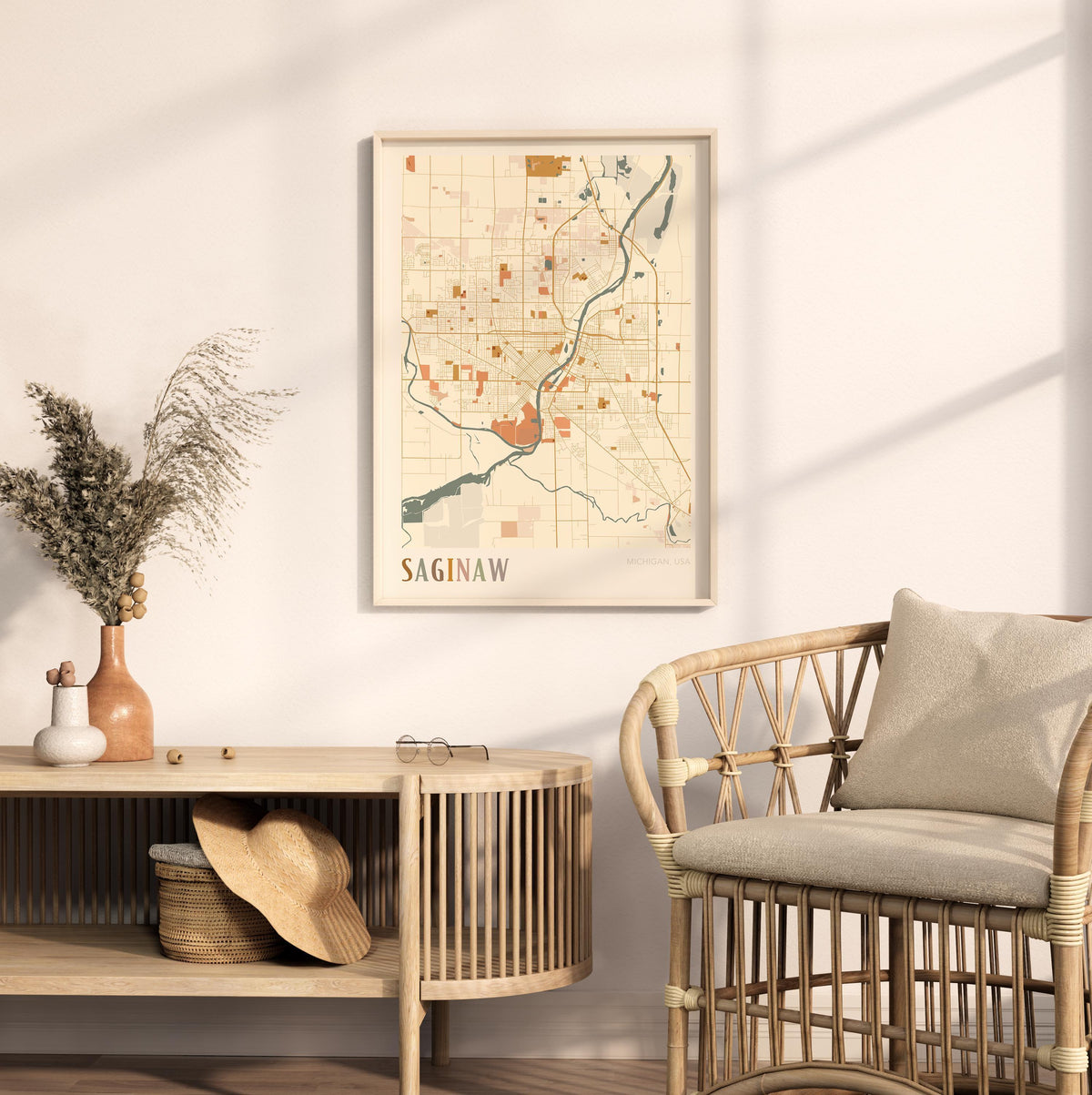 saginaw, michigan map poster - image 3
