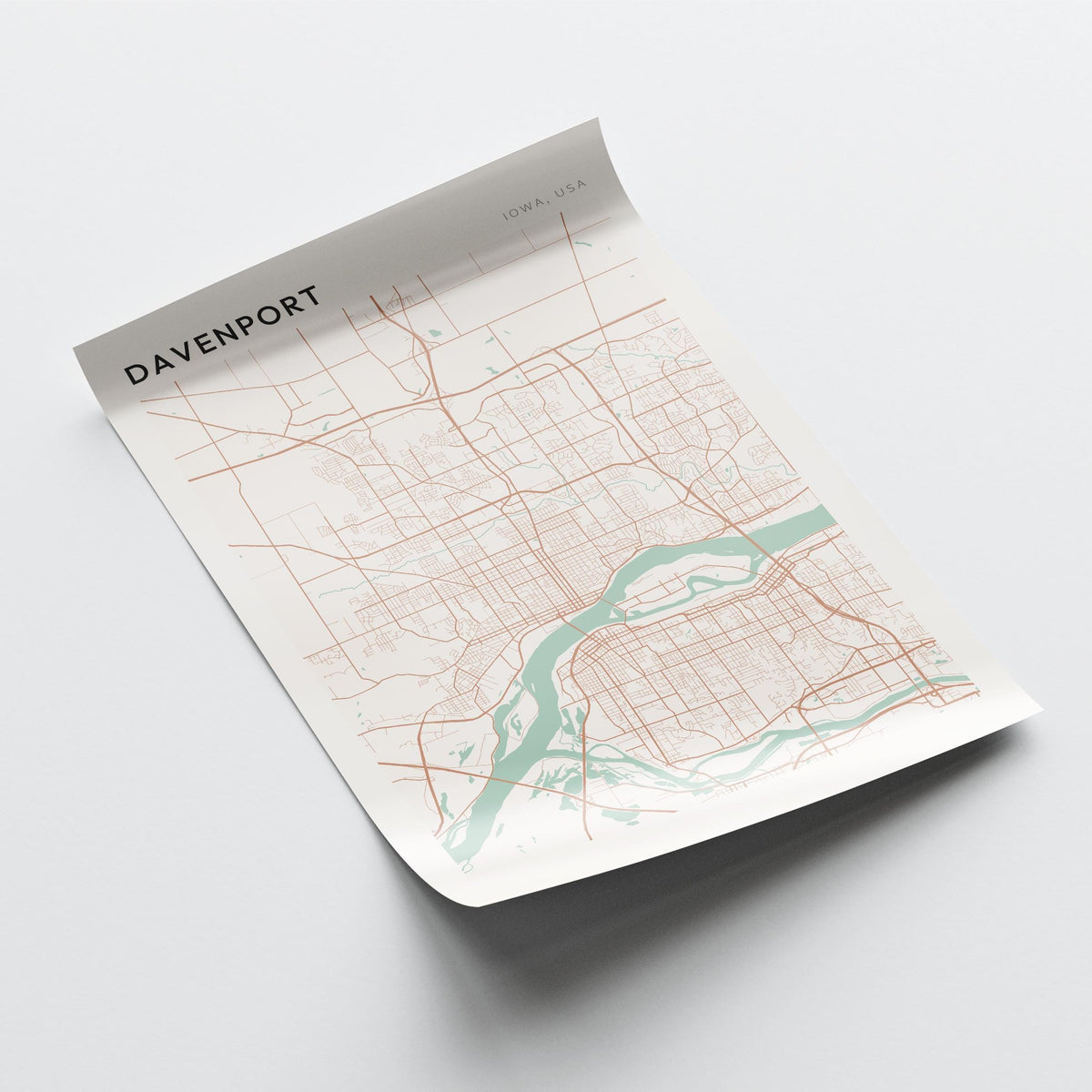 davenport, iowa map poster - image 4
