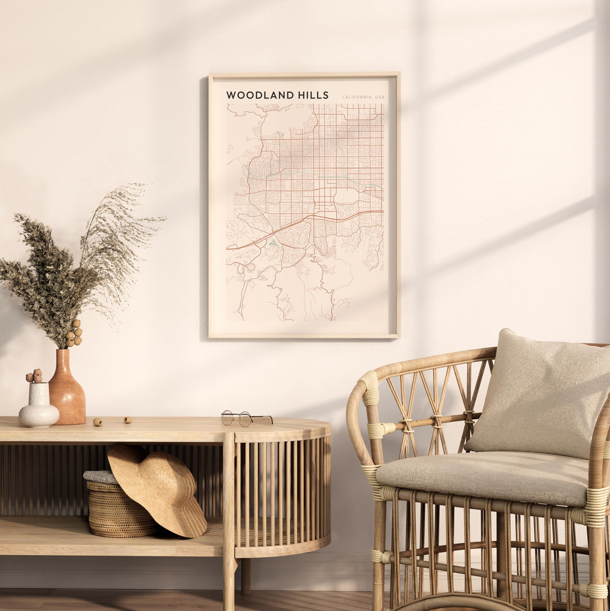 woodland hills, california map poster - image 3
