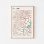 elizabeth, new jersey map poster - image 1