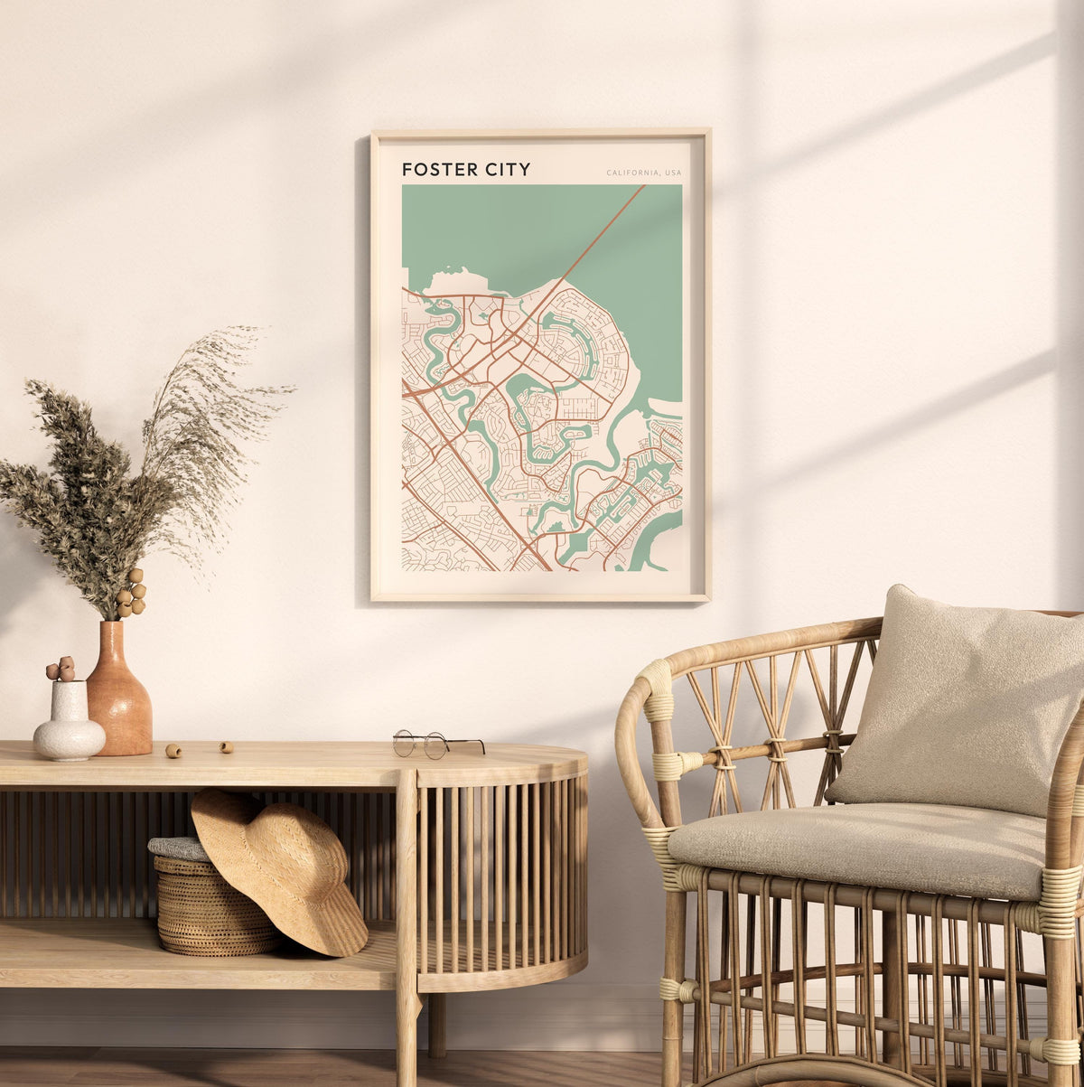 foster city, california map poster - image 3
