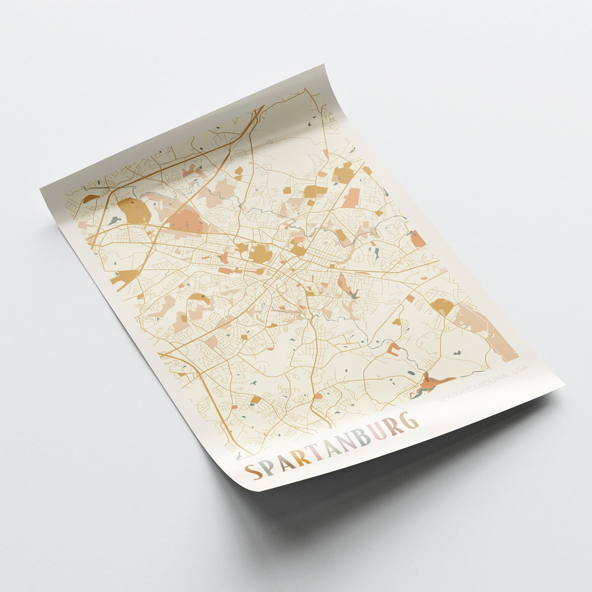 spartanburg, south carolina map poster - image 4