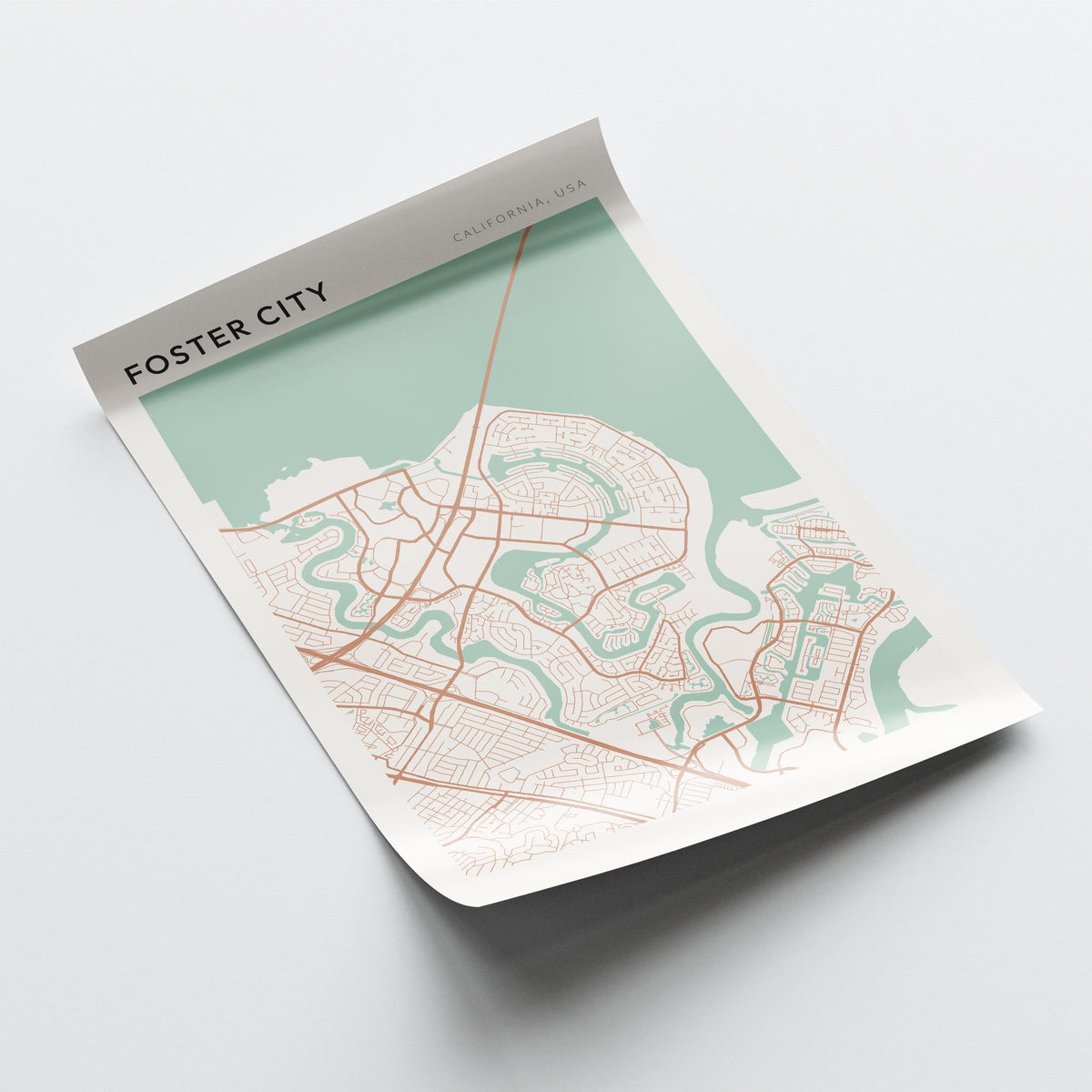 foster city, california map poster - image 4