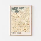 santa clara, california map poster - image 1