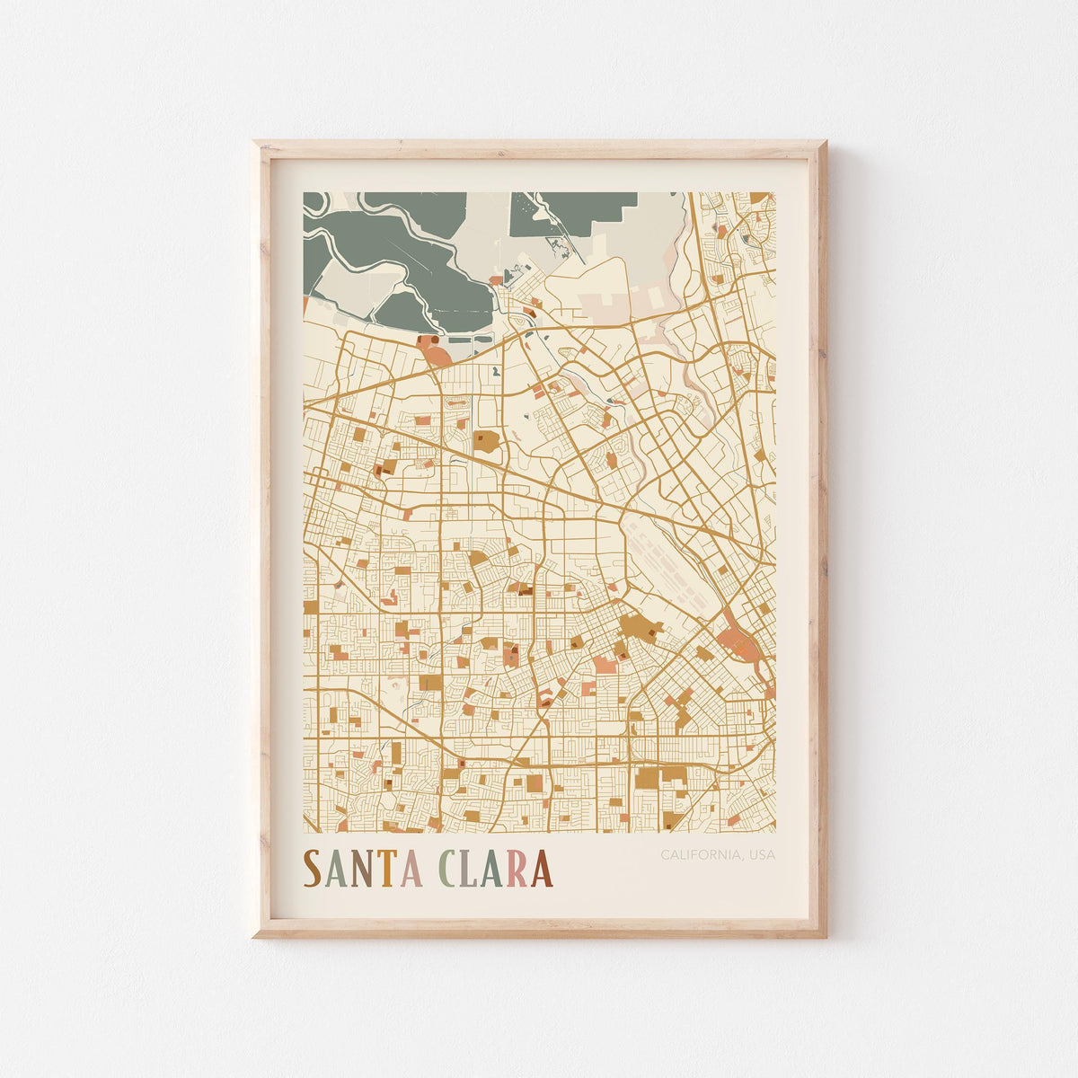 santa clara, california map poster - image 1