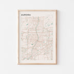 aurora, illinois map poster - image 1