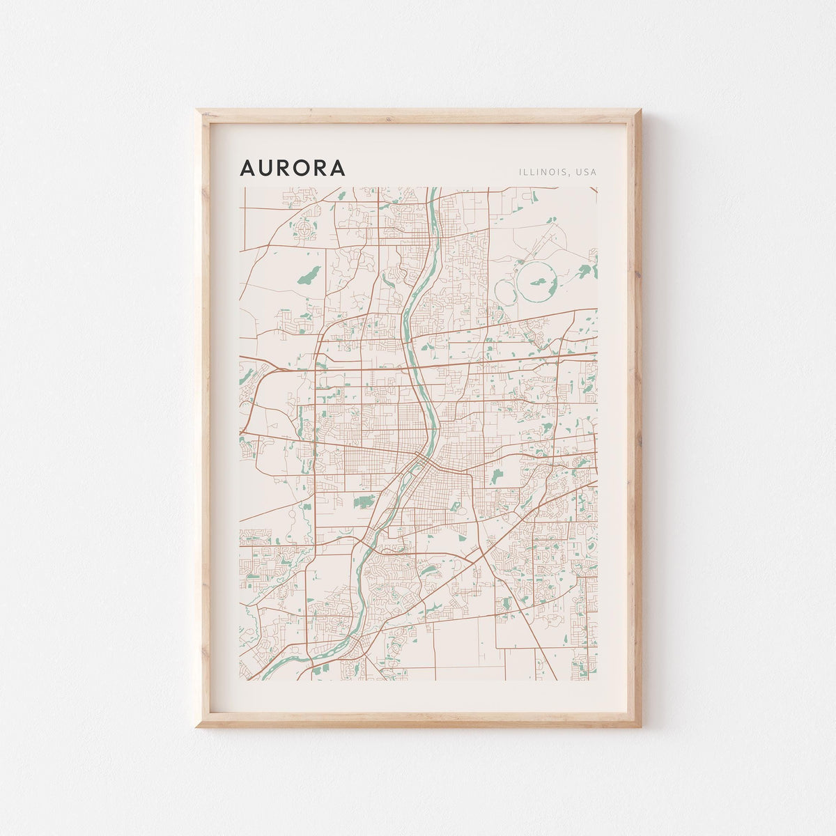 aurora, illinois map poster - image 1