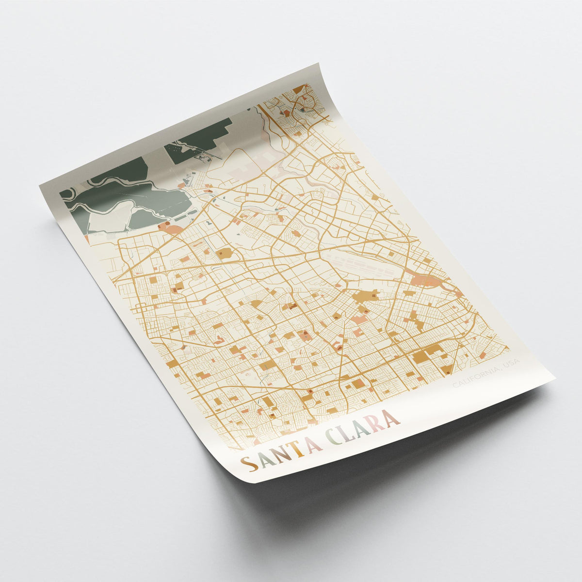santa clara, california map poster - image 4