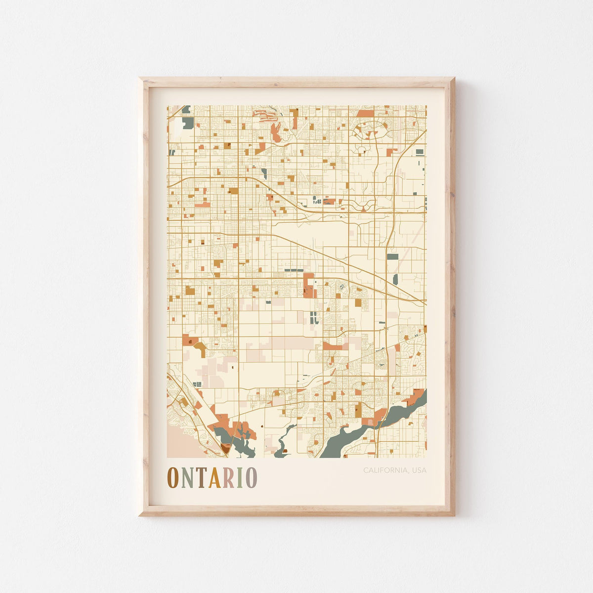 ontario, california map poster - image 1