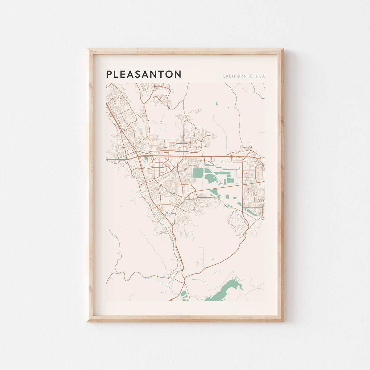 pleasanton, california map poster - image 1