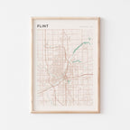 flint, michigan map poster - image 1