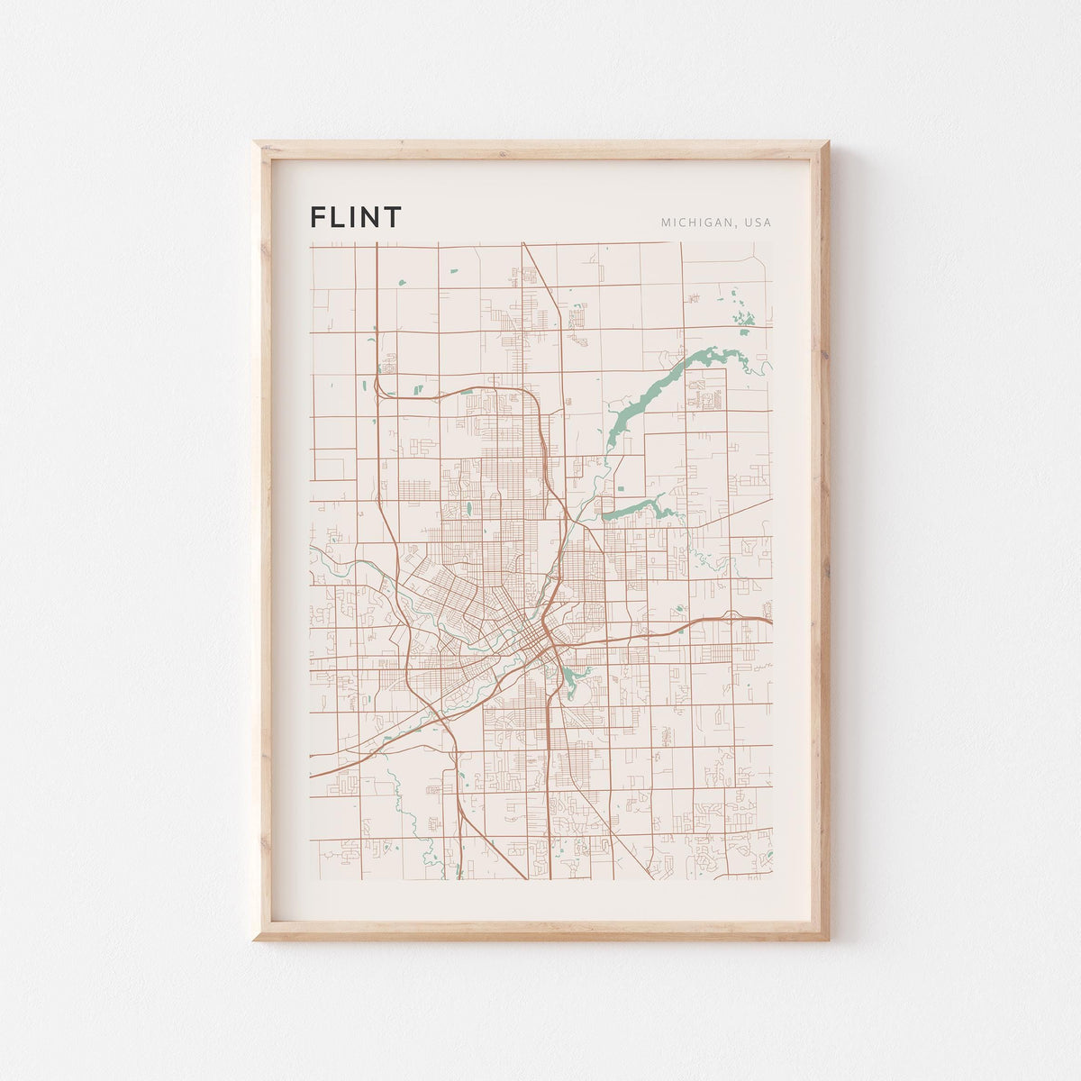 flint, michigan map poster - image 1