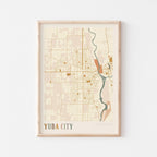 yuba city, california map poster - image 1