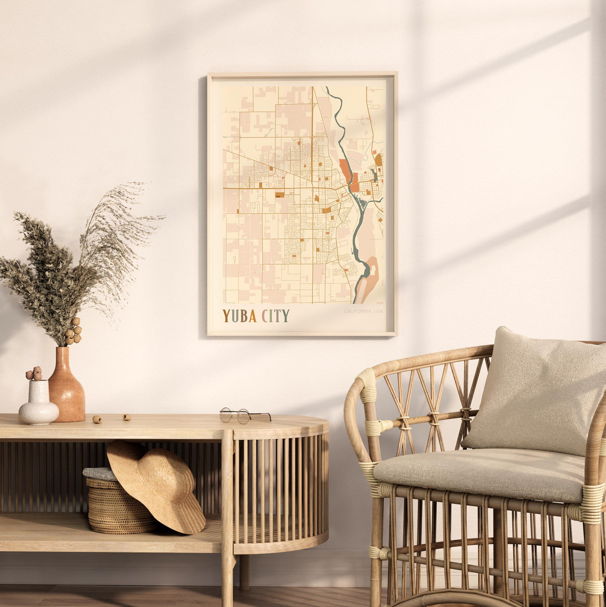 yuba city, california map poster - image 3