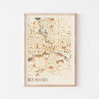 des moines, iowa map poster - image 1