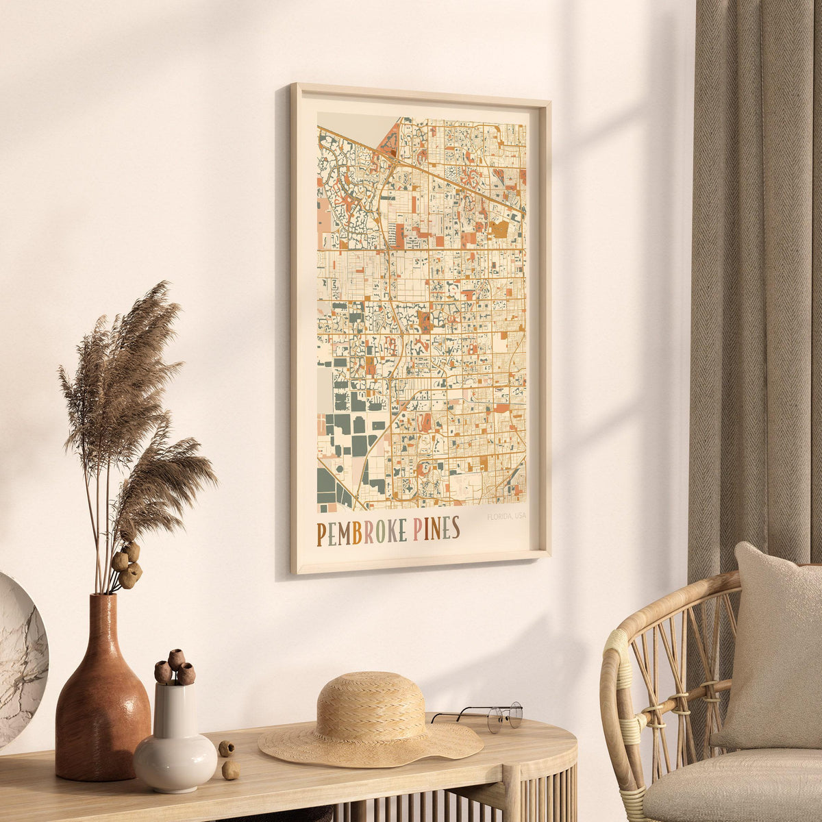 pembroke pines, florida map poster - image 2