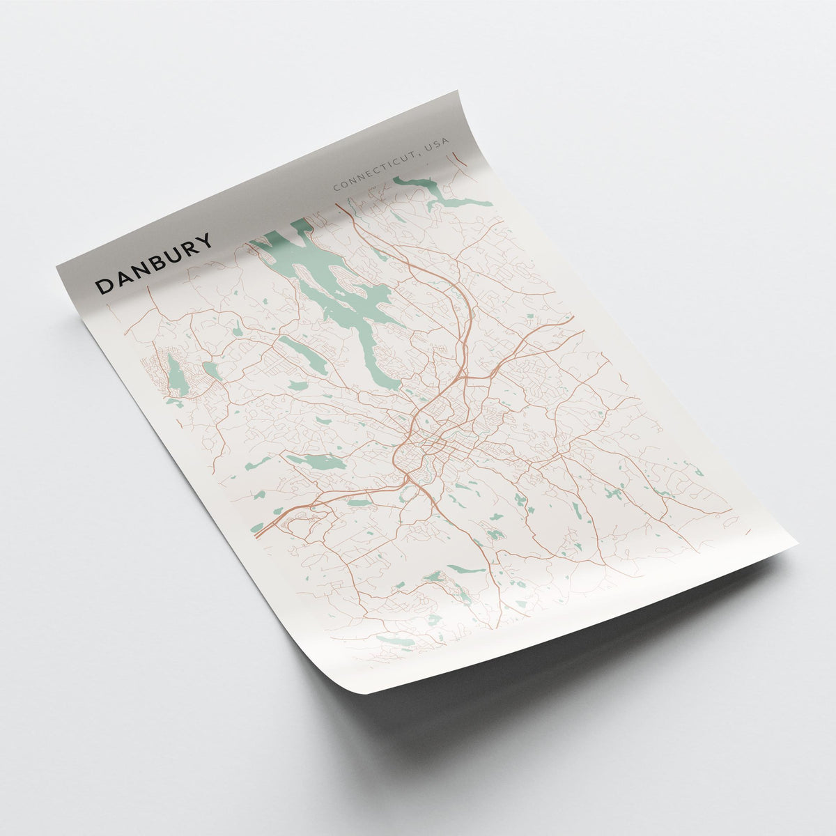 danbury, connecticut map poster - image 4