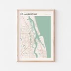 st. augustine, florida map poster - image 1