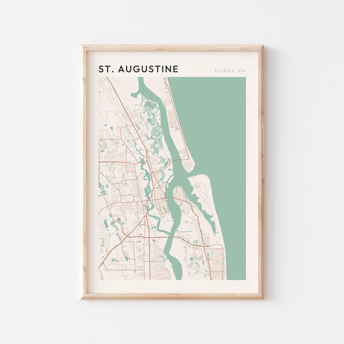 st. augustine, florida map poster - image 1