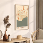 santa barbara, california map poster - image 2