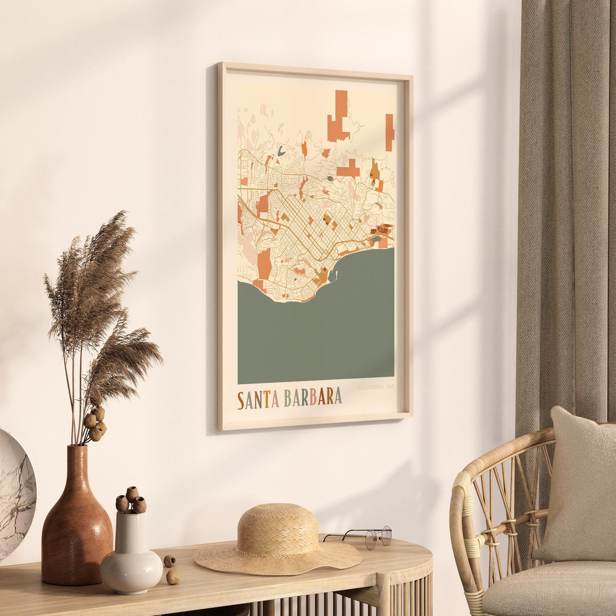 santa barbara, california map poster - image 2