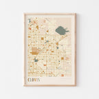 clovis, california map poster - image 1
