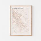 college station, texas map poster - image 1