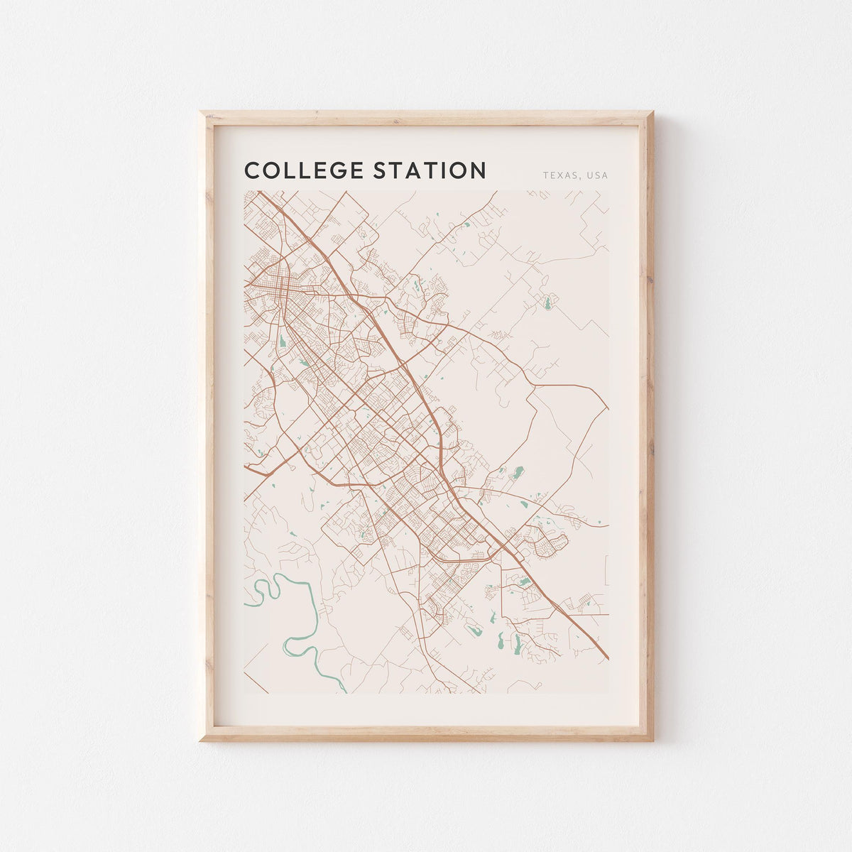 college station, texas map poster - image 1