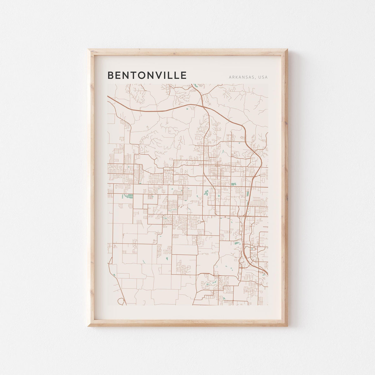bentonville, arkansas map poster - image 1