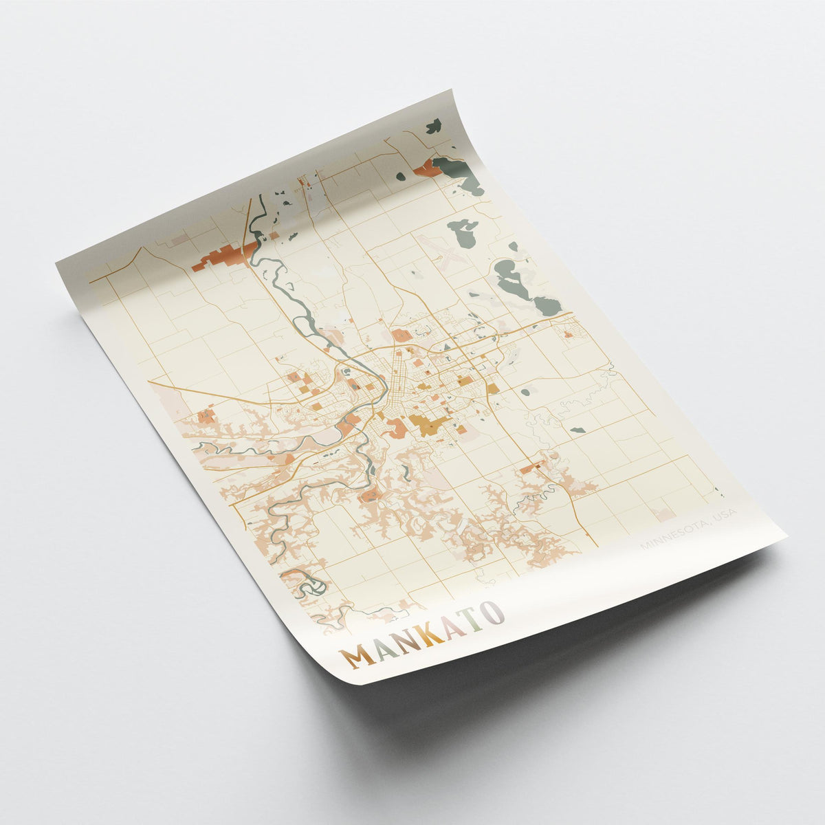 mankato, minnesota map poster - image 4