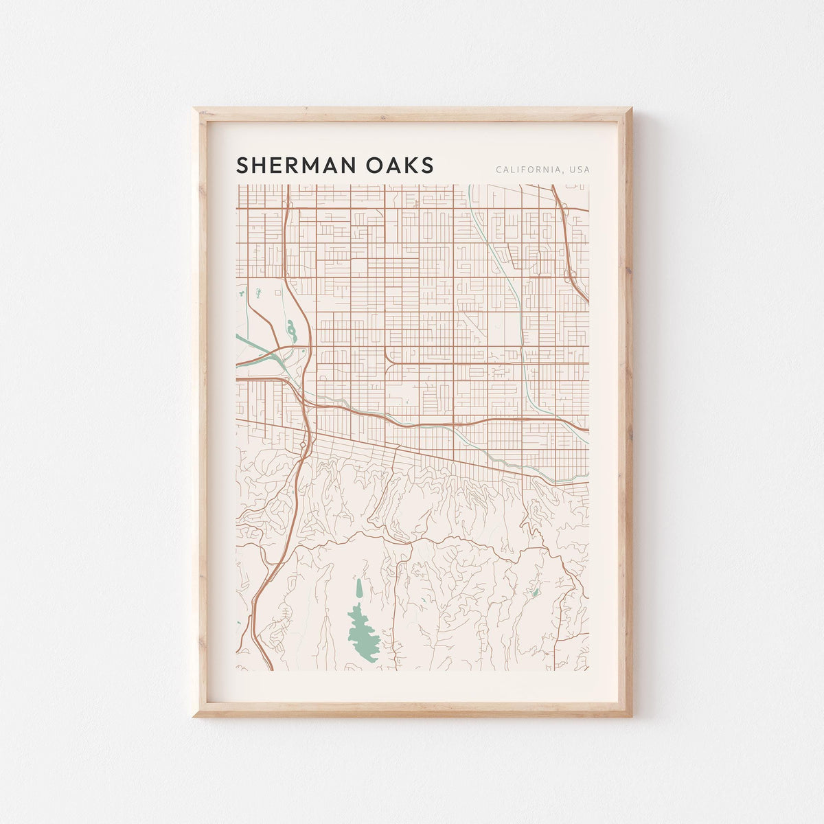 sherman oaks, california map poster - image 1